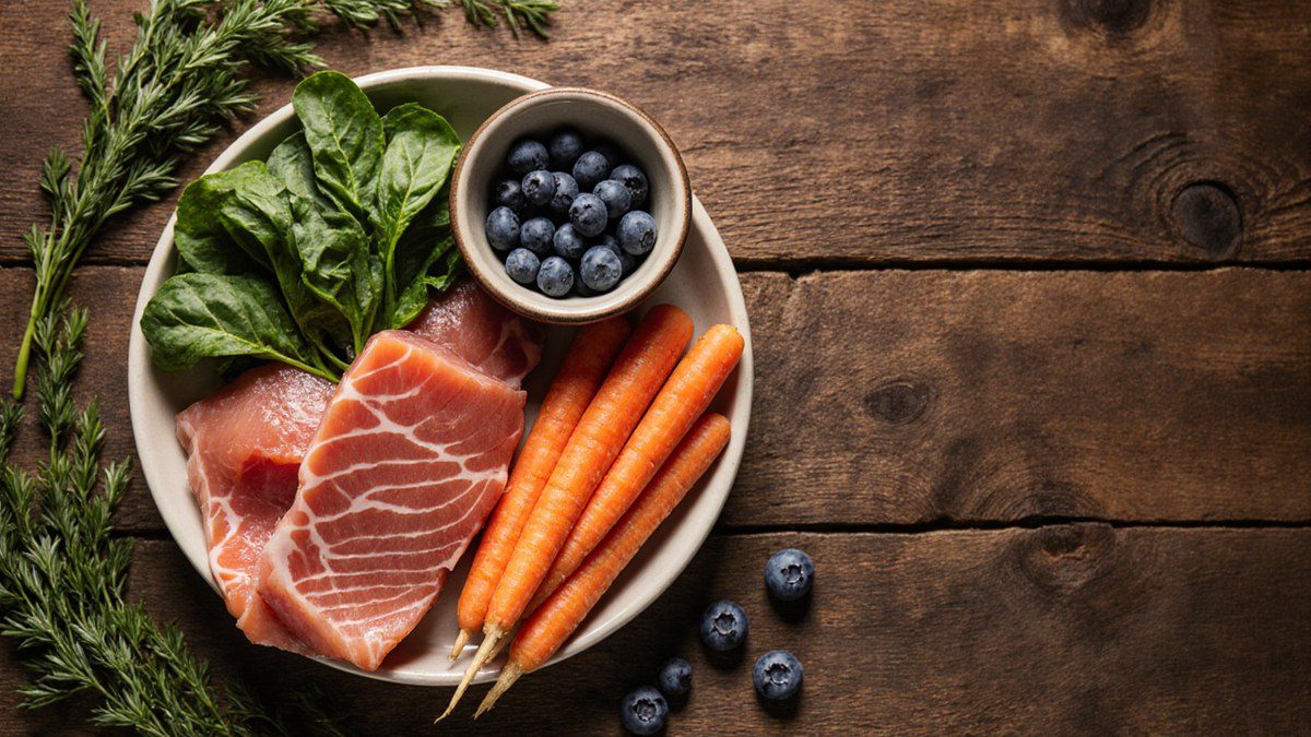 Alimentation naturelle pour animaux : viande, légumes et fruits recommandés en naturopathie animale